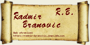 Radmir Branović vizit kartica